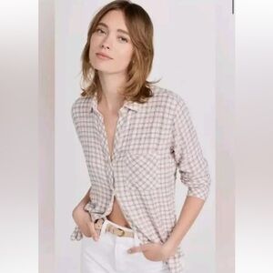 Rails Brady Powder Steel Blush Button down shirt, size M